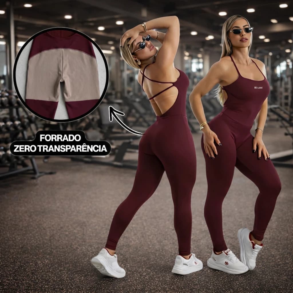 [DESCONTO] Macacão Fitness Premium Costas Abertas 🔥