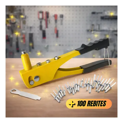 [PROFISSIONAL] Rebitadeira Manual 4 Pontas + 100 Rebites 🔧