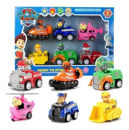 [OFICIAL] Patrulha Canina 6 Carrinhos - Brinquedo Licenciado 🚗