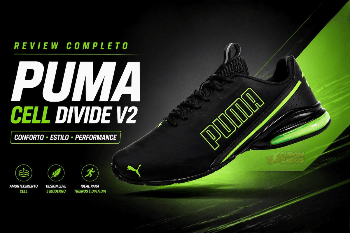 Tênis Cell Divide V2 - 40% OFF 🔥 na Puma: Conforto e Estilo Valem o Desconto?